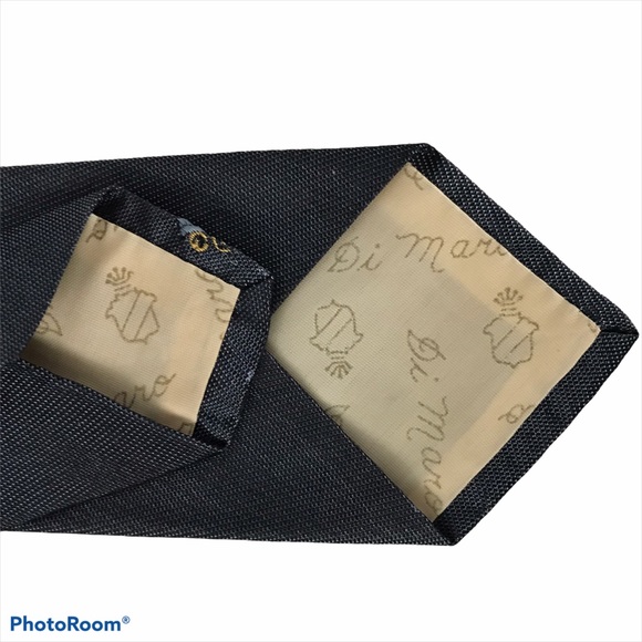 Skinny Tie Vintage Di Marco Slate Blue & Teal - Picture 8 of 9